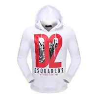 dsquared2 pull sweatshirts hoodies popular automne printing d2 white